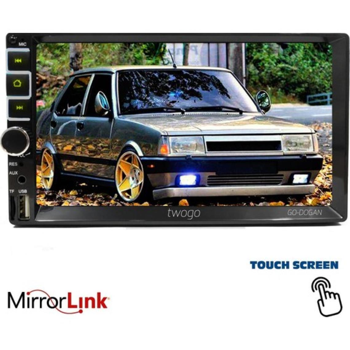 Twogo Double Teyp 7 4X50W Mirrorlink Bt/usb/sd/mp5/aux/fm Kameralı Tofas Seri Twogo Go-Dogan