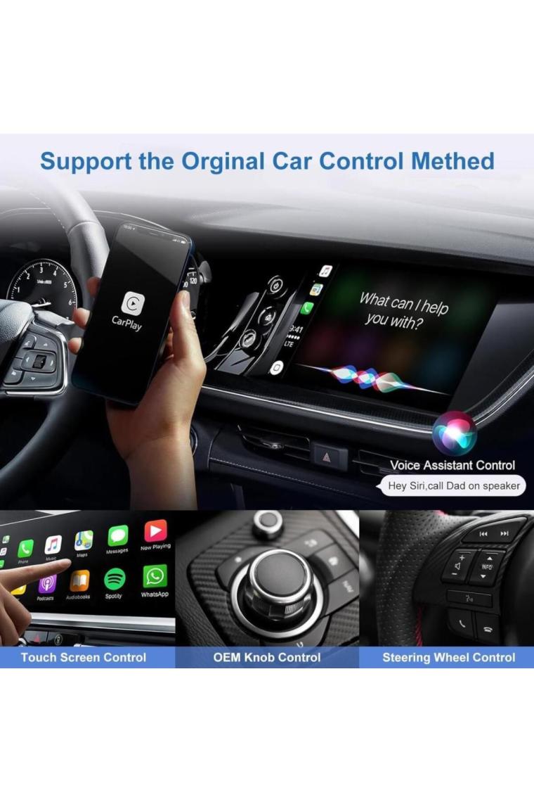 Hakopro Araç Içi Apple Cihazlar Ile Uyumlu Kablosuz Carplay Adaptörü Wireless Carplay Çevirici Siyah