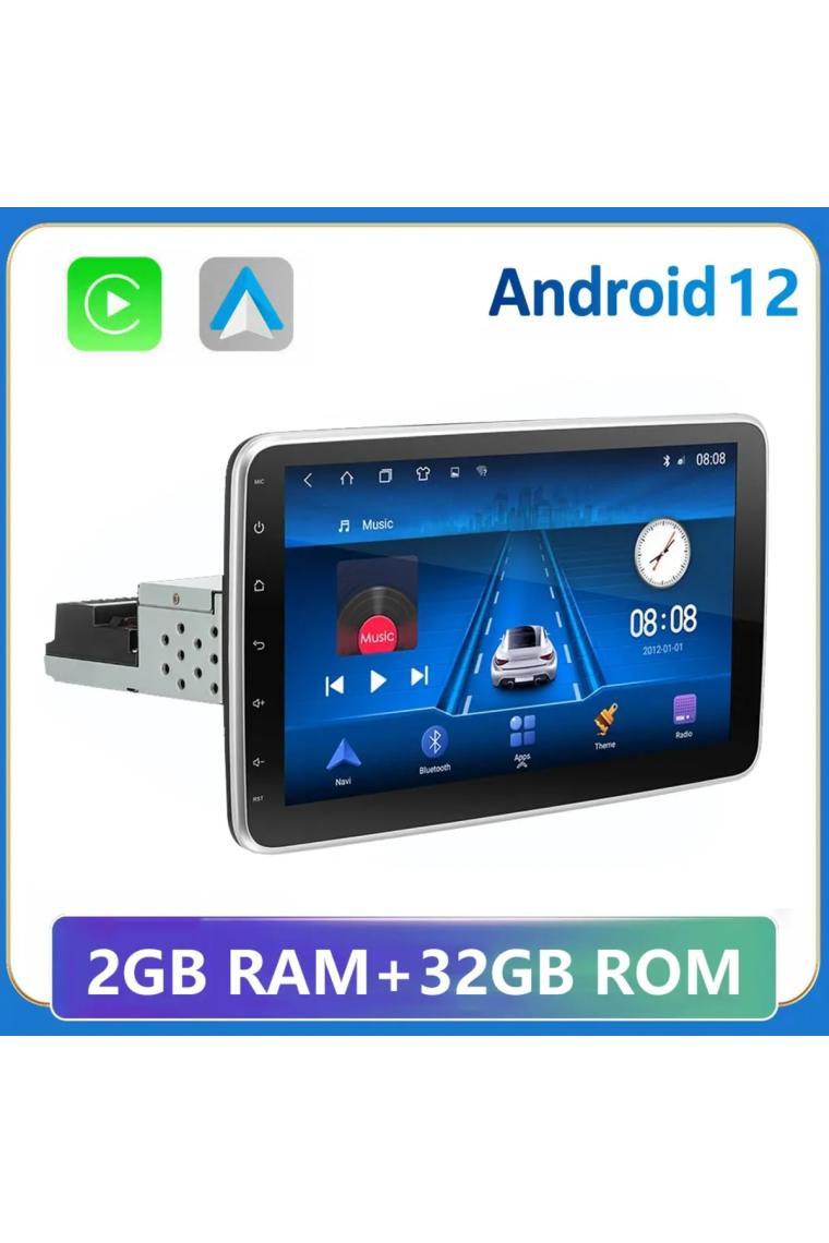 Exvol Android Multimedya 10,1 Inc 360° Dönen Carplay 2GB/32GB Üniversal Hd IPS Ekran Kamera Hediye