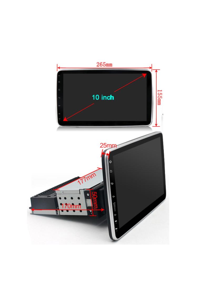 Exvol Android Multimedya 10,1 Inc 360° Dönen Carplay 2GB/32GB Üniversal Hd IPS Ekran Kamera Hediye