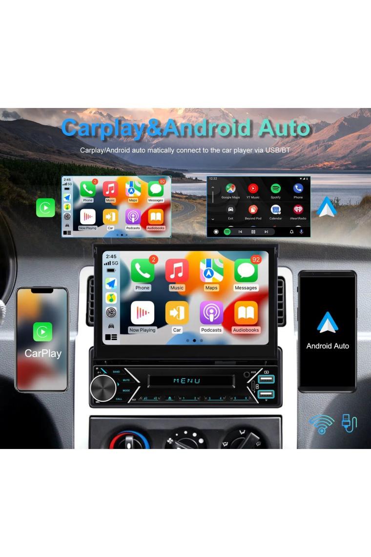Exvol Android 7 Inc Indash Teyp Multimedya 2GB/32GB Type-C USB 7 Inc Hd IPS Kamera Hediyeli