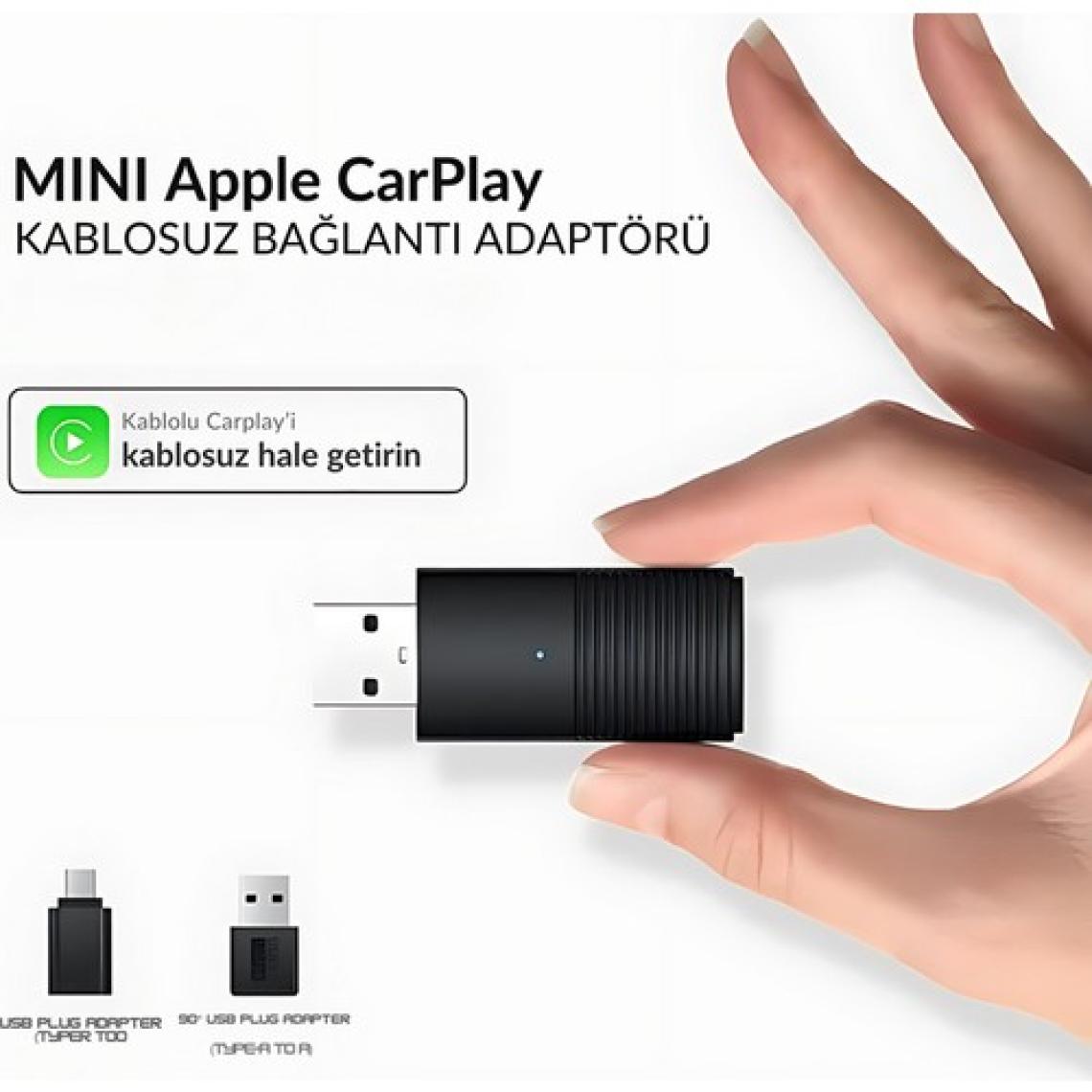Dark Mini Pro Araç Kiti Apple Cihazlar İçin Kablosuz Apple Carplay Adaptörü, Wireless Carplay Çevirici (DK-VA-MPC1)