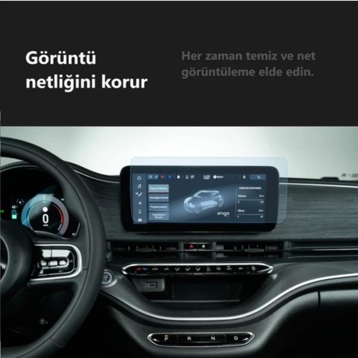 Engo Fiat 500E Elektrikli Multimedya Ekran Koruyucu 10.25 Inç Şeffaf