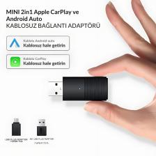 Embatech Araç Içi 2in1 Android ve Apple Cihazlar Için Kablosuz Android Auto ve Carplay Adaptörü (EMT-004)