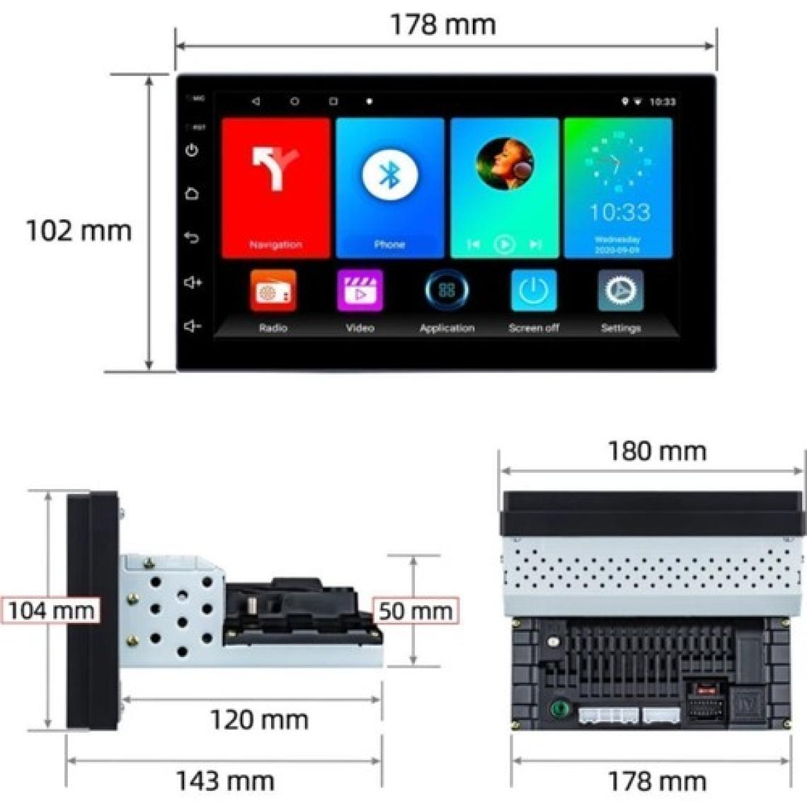 Navigold Kl-8238 2/32Gb Uyumlu Android Multimedya Car Playli Teyp Ayarlı Ince Kasa Single Din