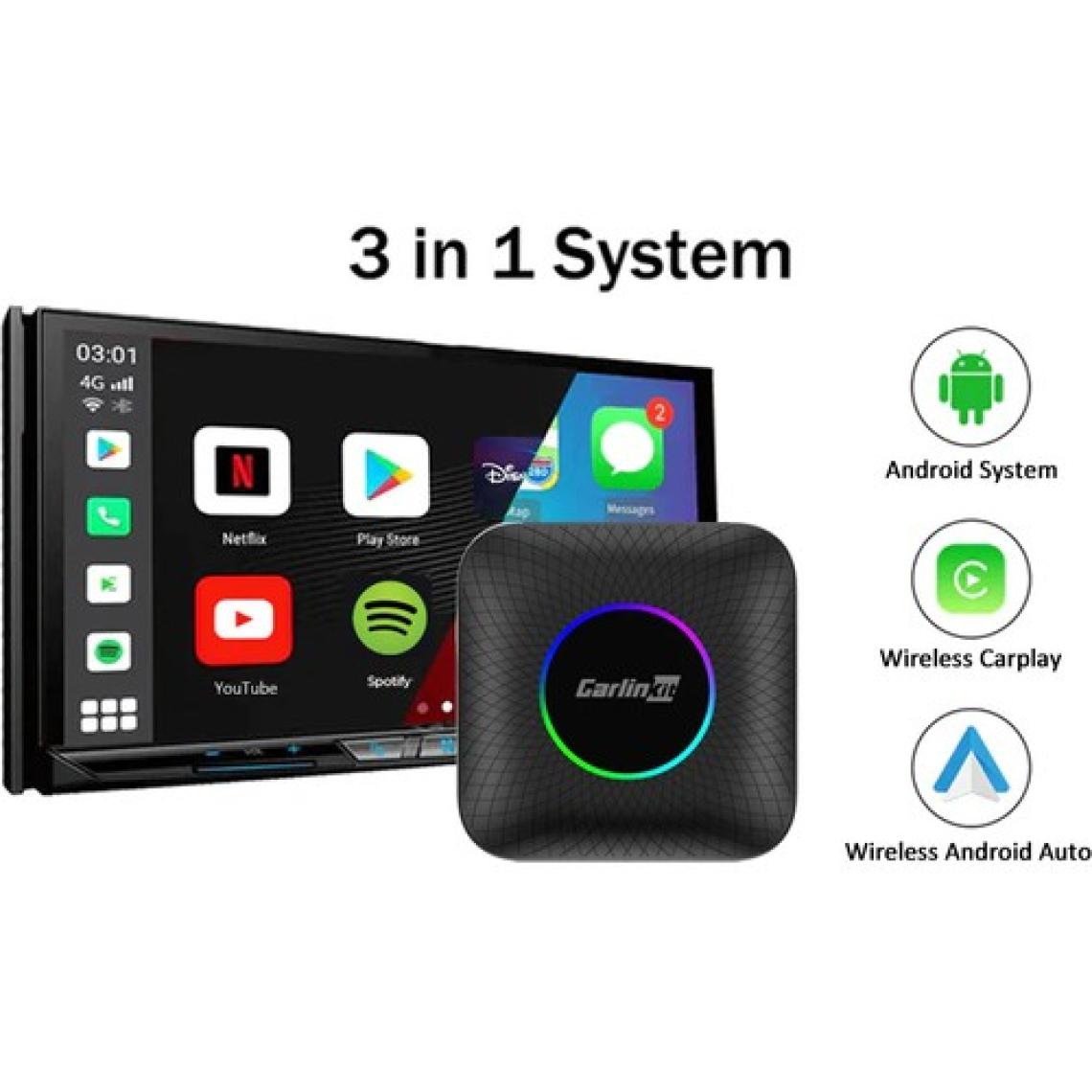Carlinkit Tbox Max Ambient Android 13.0 Carplay disney, Prime Netflix