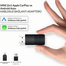 Dark Mini Pro Duo 2in1 Araç Kiti Wireless/kablosuz Apple Carplay ve Android Auto Adaptörü (Dk-Va-Mpd1)
