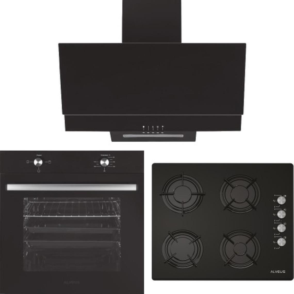 Alveus Arya 3'lü Siyah Ankastre Set (F17-GLS640-MFA604)