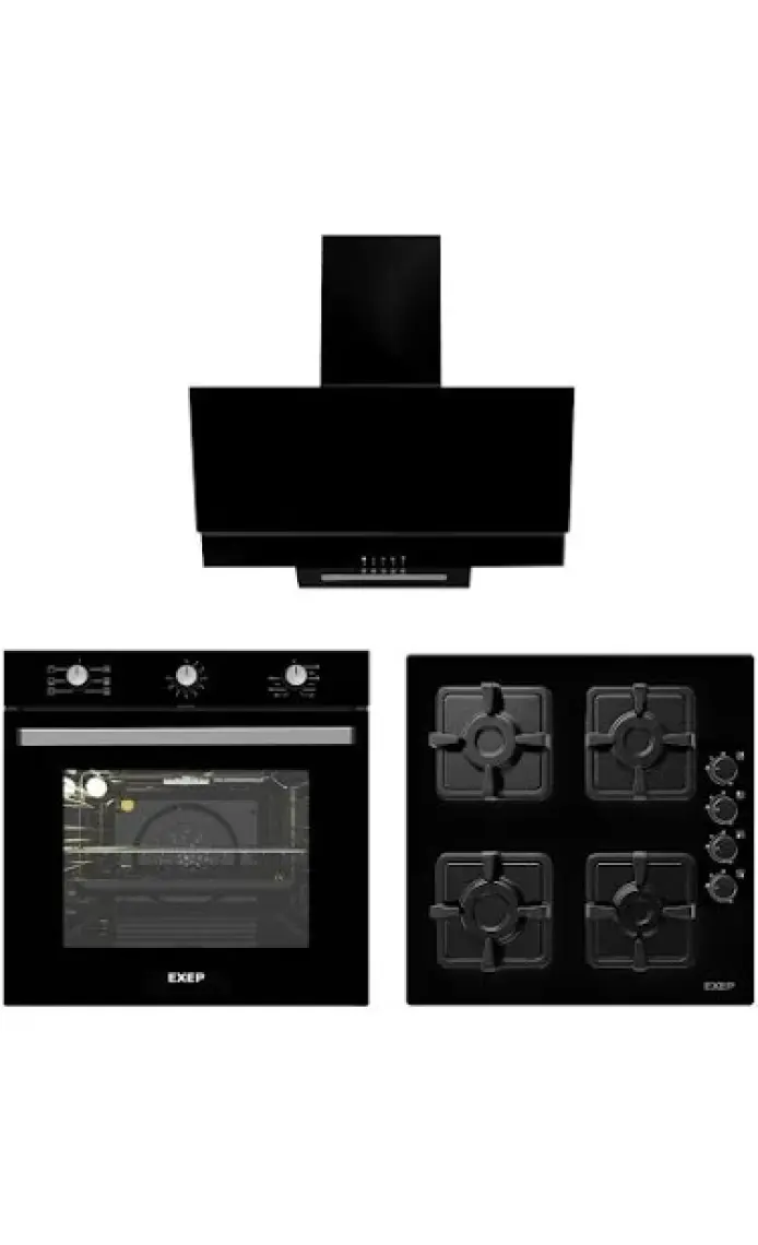 Exep Eco Line Siyah 3 Lü Ankastre Set (ED401-EO320-EF240)