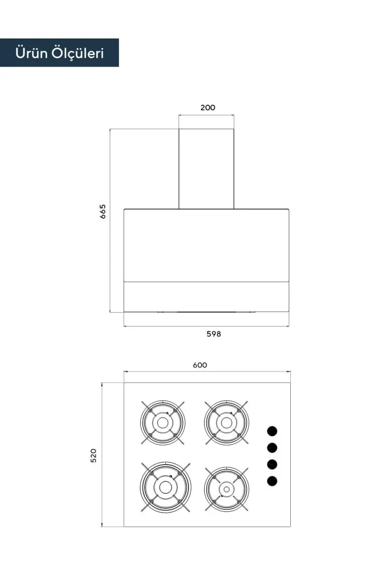 Kumtel Antrasit 2'li Ankastre Cam Set (DA6-835 + KO-40TAHDF)