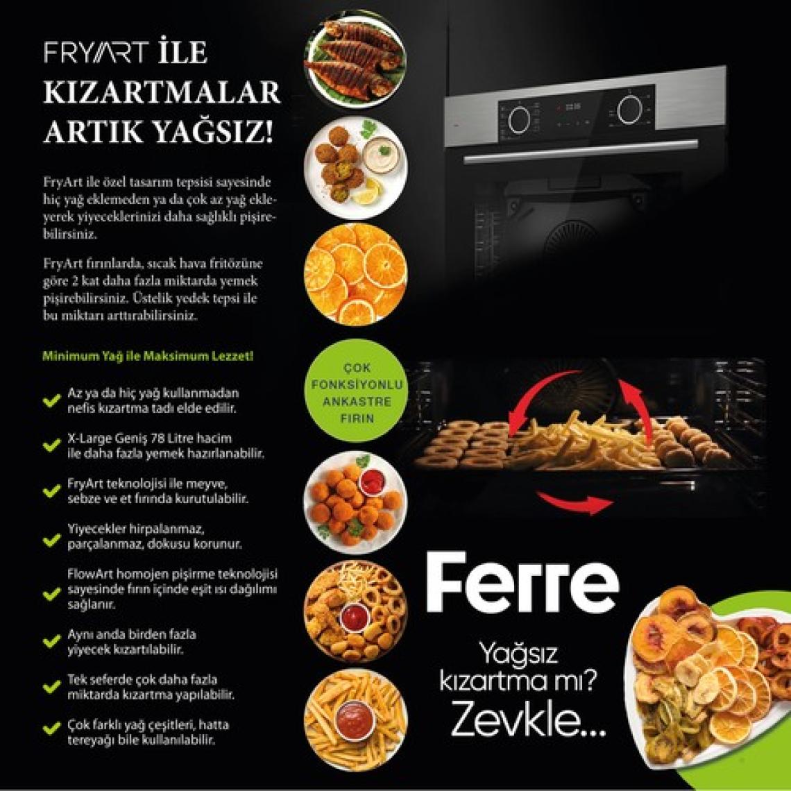 Ferre Fryart Rs Serisi Gri Ankastre Cam Set (D065 + RS038 + XE63CPR)