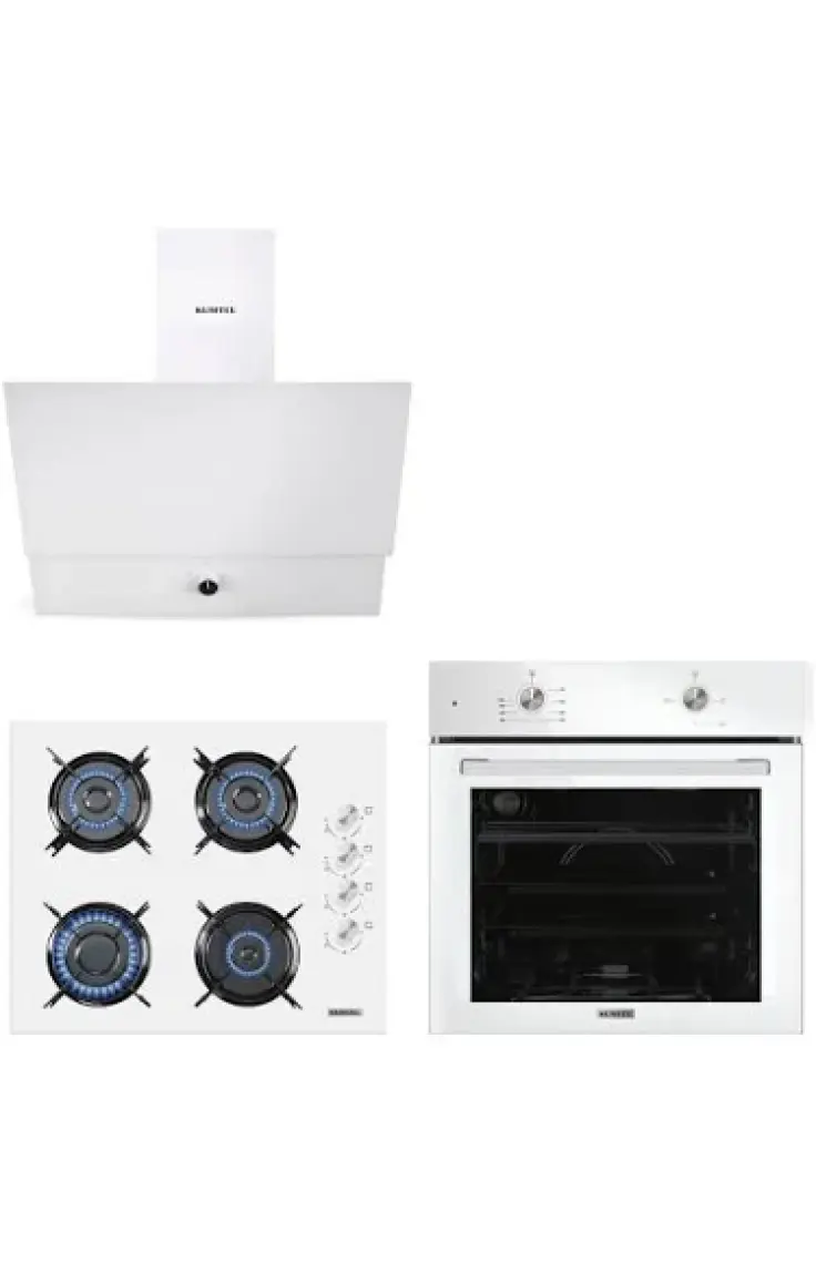 Kumtel Home Beyaz Ankastre Set (DA6-830 + KO-40TAHDF + B66-S2/A66-S2)