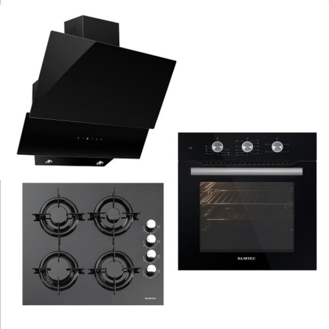 Kumtel Kristal Plus Siyah Cam Ankastre (A6-SF2 Fırın + 40 TAHDF Ocak + DA-6 835 Davlumbaz)