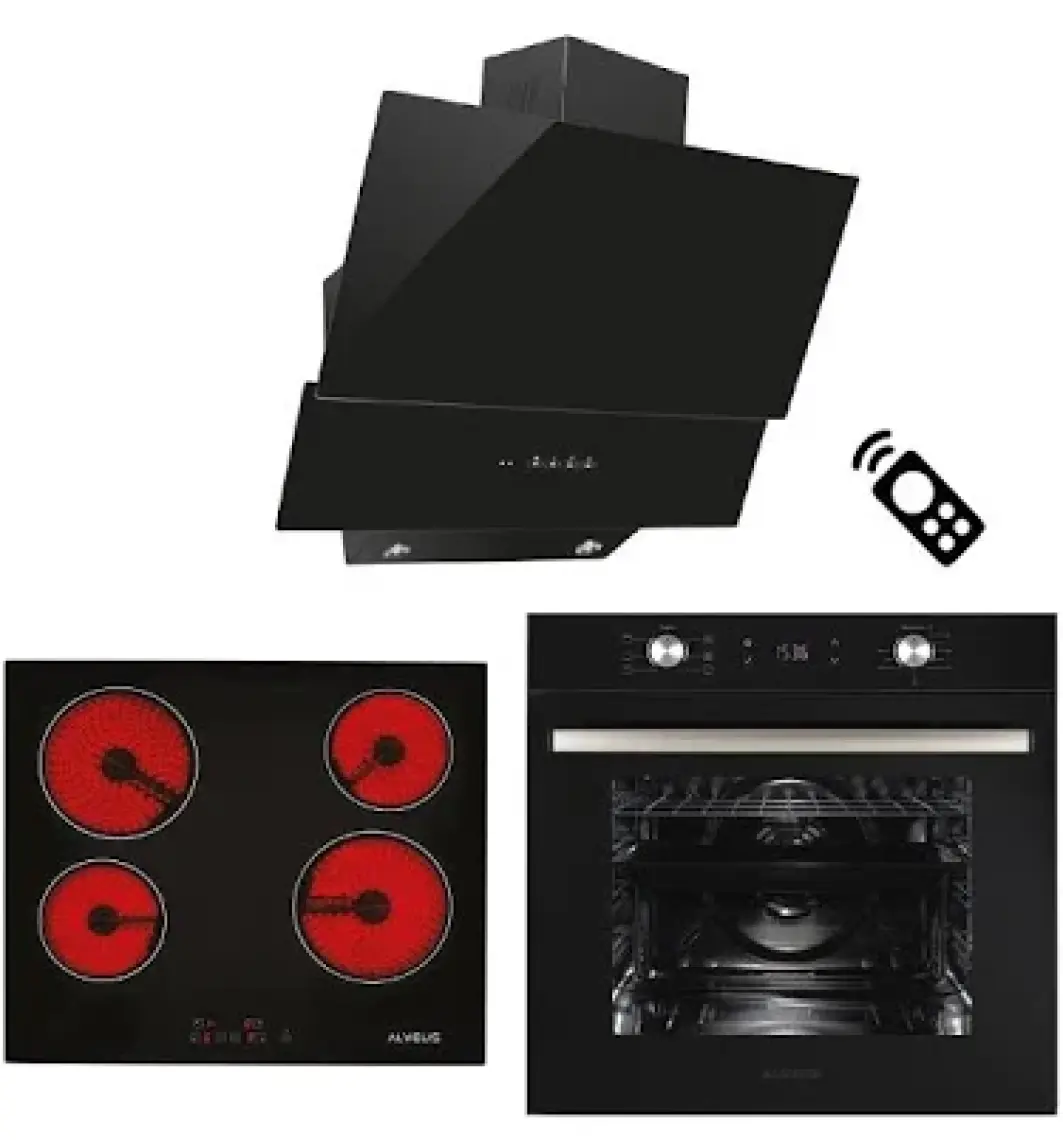 Alveus Europe Siyah 3'lü Ankastre Set MOD3000-VİTROSERAMİK-MFA627