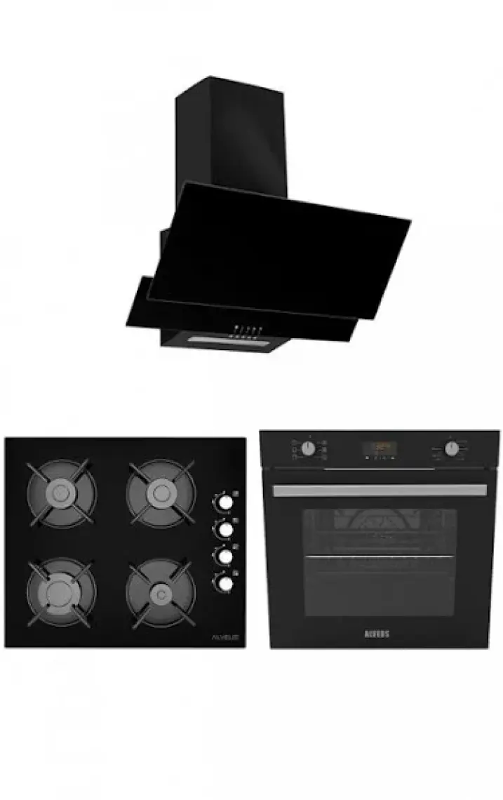 Alveus Baker Siyah 3'lü Ankastre Set (Gls 640 + Mfa 627 + F17 )