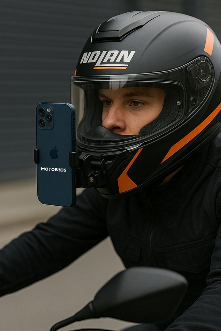 Motobros Kask Çene Bağlantılı Telefon Tutucu Kask Telefon Aparatı Vlog Çekimi Kask Kamerası