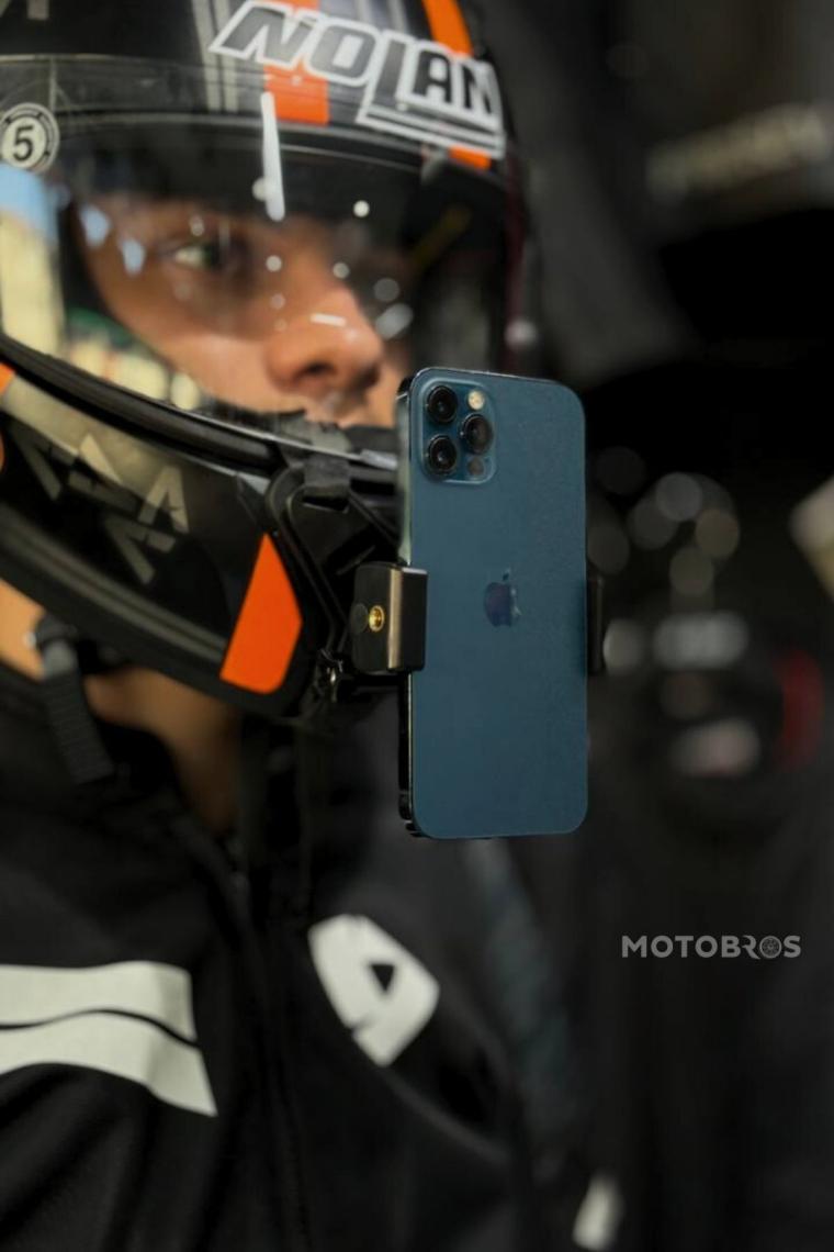 Motobros Kask Çene Bağlantılı Telefon Tutucu Kask Telefon Aparatı Vlog Çekimi Kask Kamerası