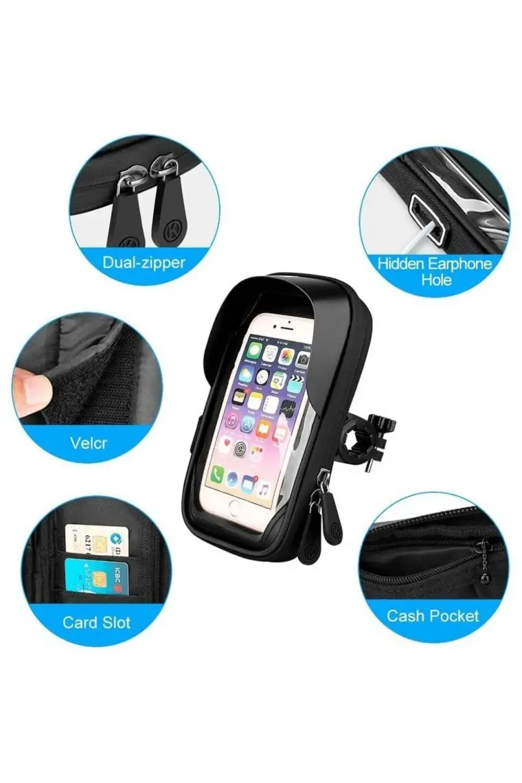 Streak Motosiklet Bisiklet Su Geçirmez Telefon Tutucu Çanta Gidon Uyumlu