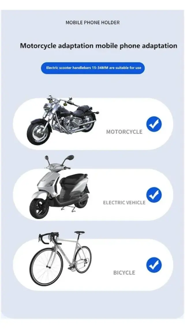 Apera MT33 Motor Motosiklet Telefon Tutucu Ayna Montaj Tek El Kullanım Ototmatik Kilitleme