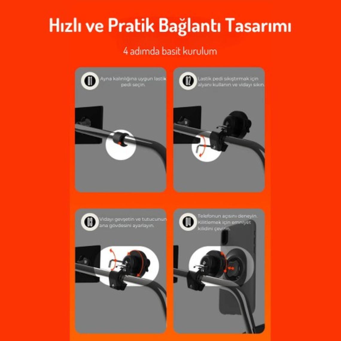 Motoware Telefon Tutucu / Motosiklet-Bisiklet - Ayna Kolu Bağlantılı