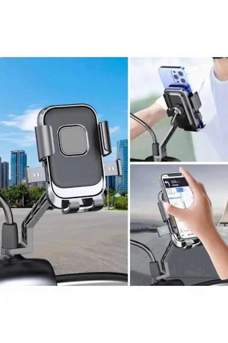 Epilons Motor,motosiklet,bisiklet ,scooter Için 360 Derece Dönebilen Dikiz Aynası Versiyonu Telefon Tutucu Aparat