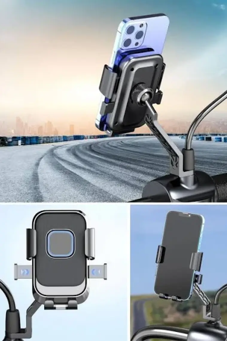 Epilons Motor,motosiklet,bisiklet ,scooter Için 360 Derece Dönebilen Dikiz Aynası Versiyonu Telefon Tutucu Aparat