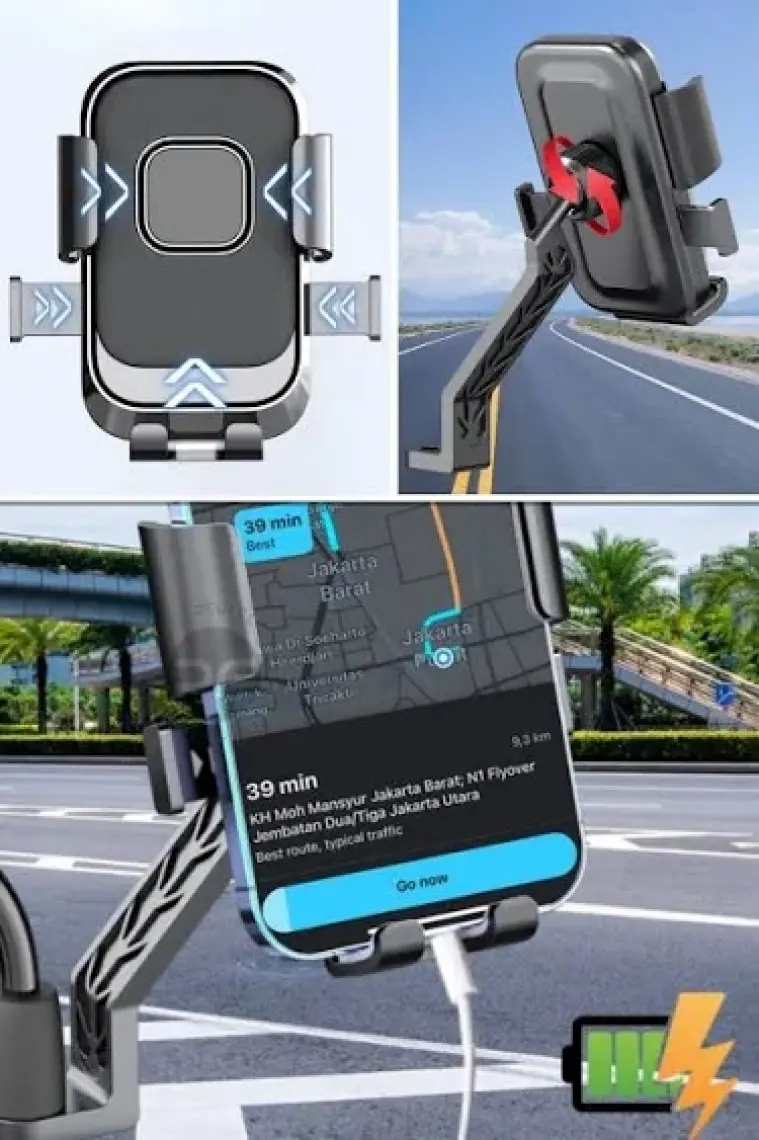 Epilons Motor,motosiklet,bisiklet ,scooter Için 360 Derece Dönebilen Dikiz Aynası Versiyonu Telefon Tutucu Aparat
