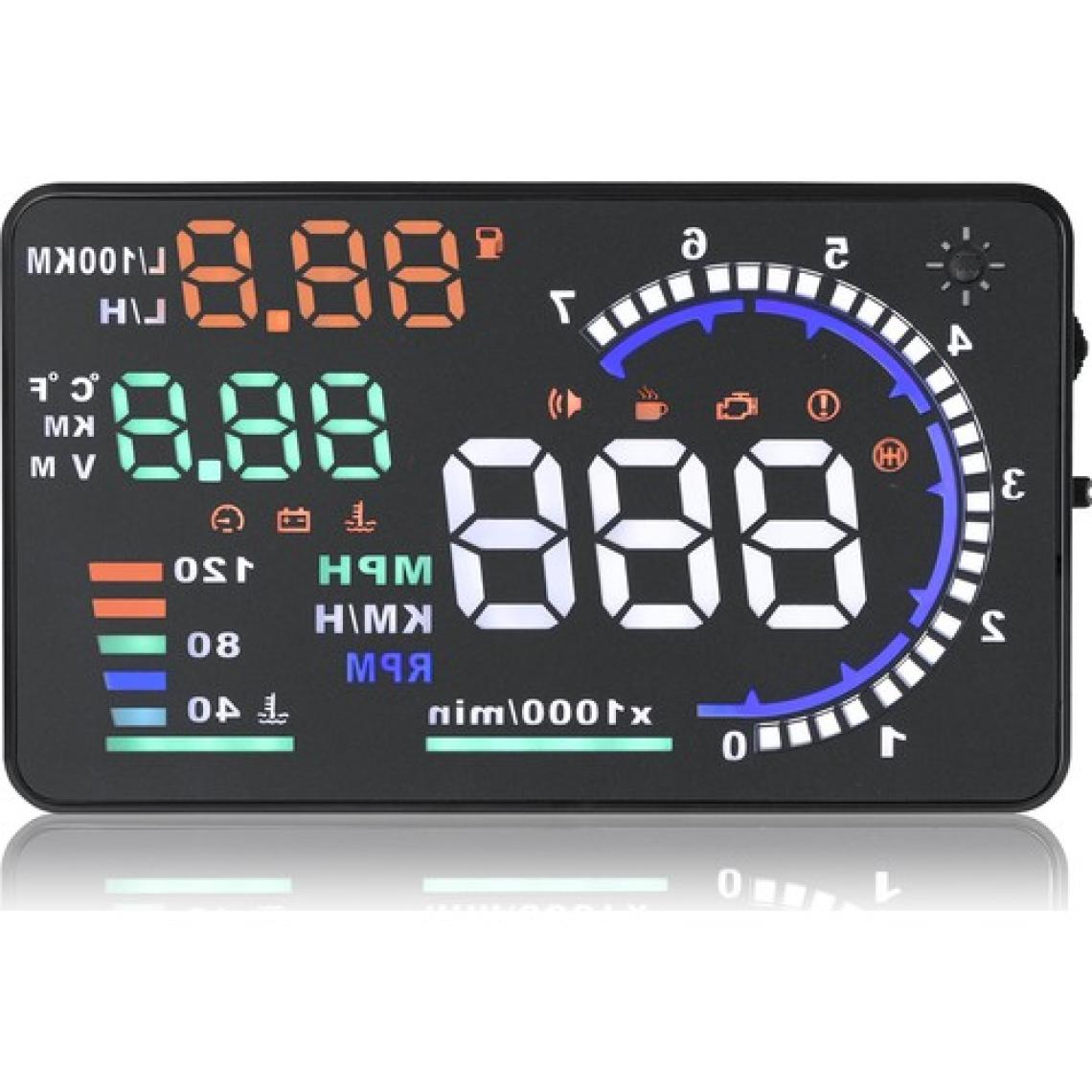 HUD A8 5.5 İnç Head Up Display OBD Araç Bilgisi Cam Yansıtma Cihazı