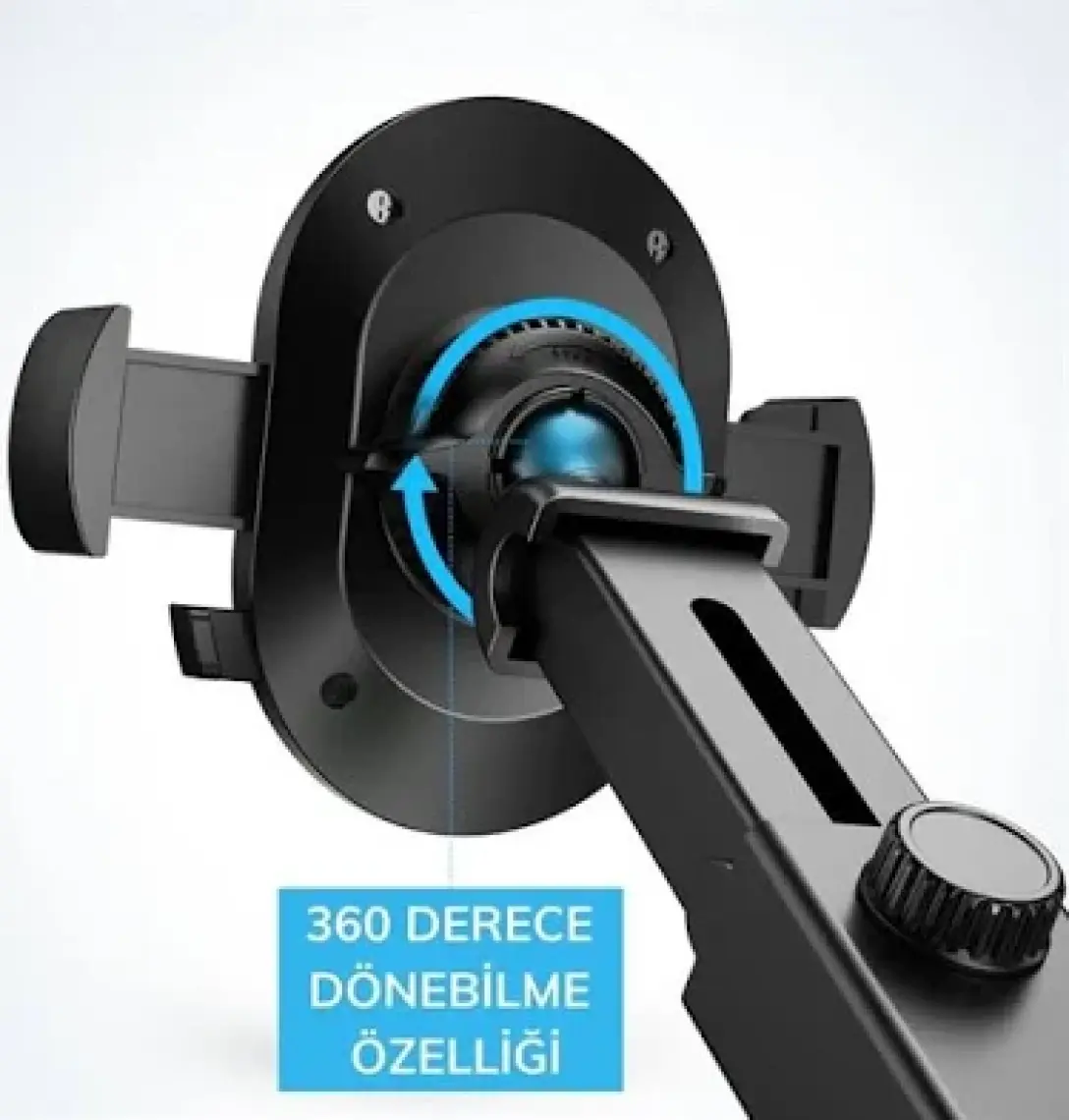 Buffer 360 Derece Dönen Torpido Üstü Uzunluk Ayarlamalı Vantuzlu Teleskopik Araç Telefon Tutucu