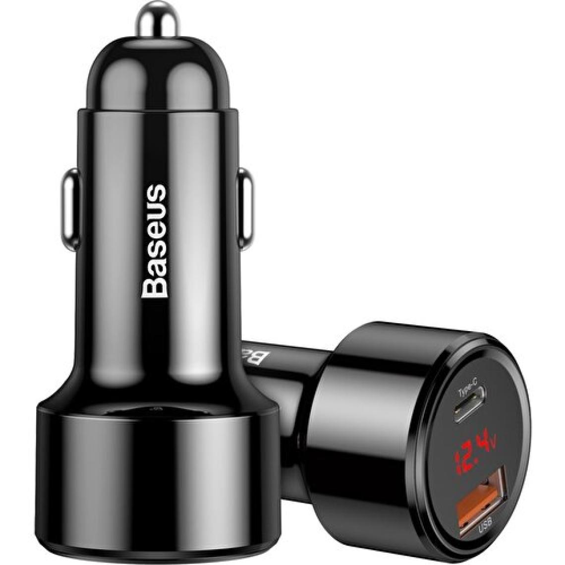 Baseus Magic 45 W USB Type-C Dijital Ekranlı Hızlı Araç Şarj Cihazı Siyah