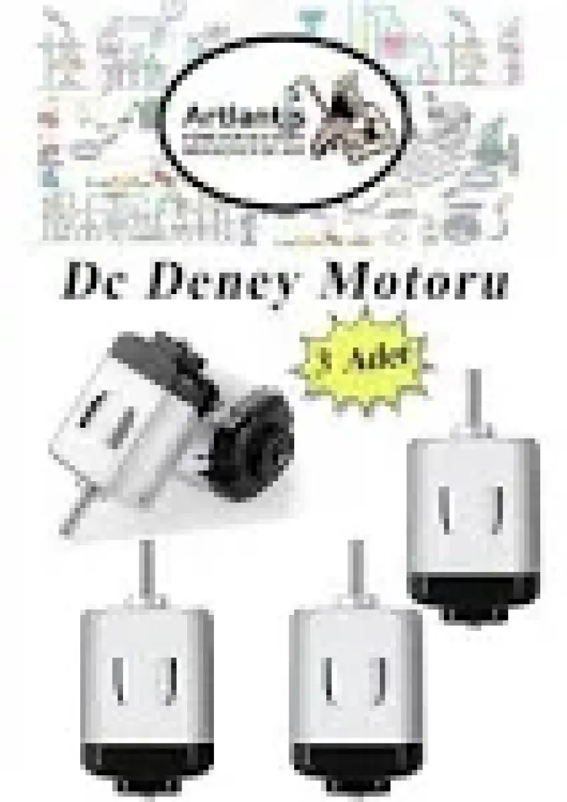 Artlantis Deney Motoru 3 Volt 3 Adet 3V - 6 V Dc Yüksek Devir Dinamo Motoru Okul Hobi Mini Motor 2 Adet Pille Çalışır