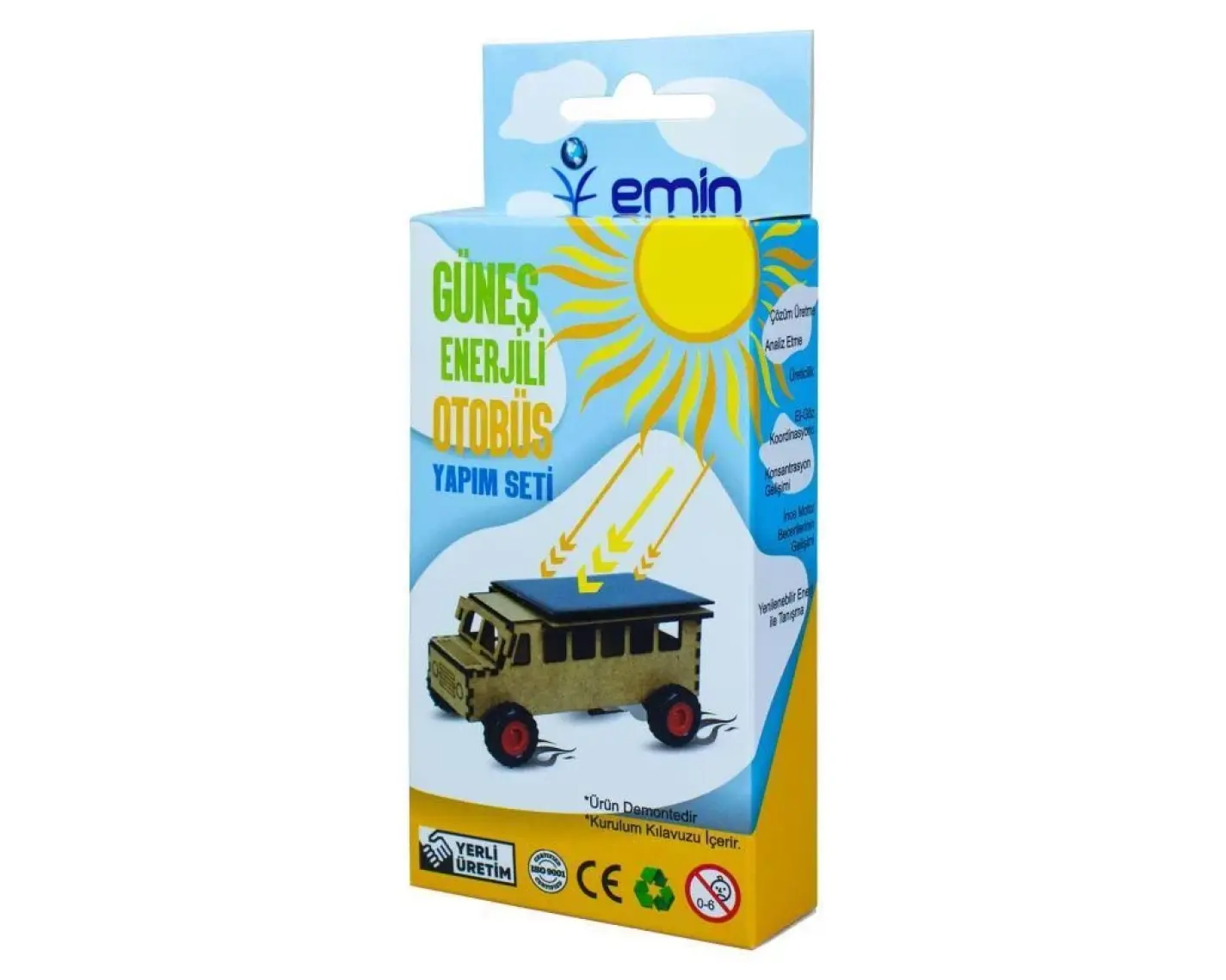 Emin İş Eğitimi Güneş Enerjili Otobüs Yapım Seti - Deney Seti Güneş Enerjisi Araç