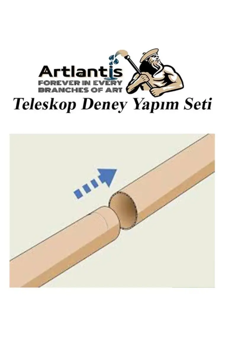 Artlantis Basit Teleskop Yapım Seti 1 Paket Teleskop Deney Seti Silindir Karton Mercek Okul Sınıf Etkinlik