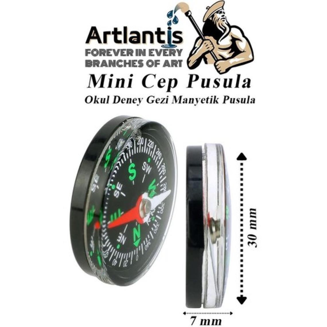 Artlantis Mini Pusula 1 Adet Küçük Pusula Okul Deney Gezi Cep Pusulası Manyetik Pusula 7X30 mm Plastik Öğrenci