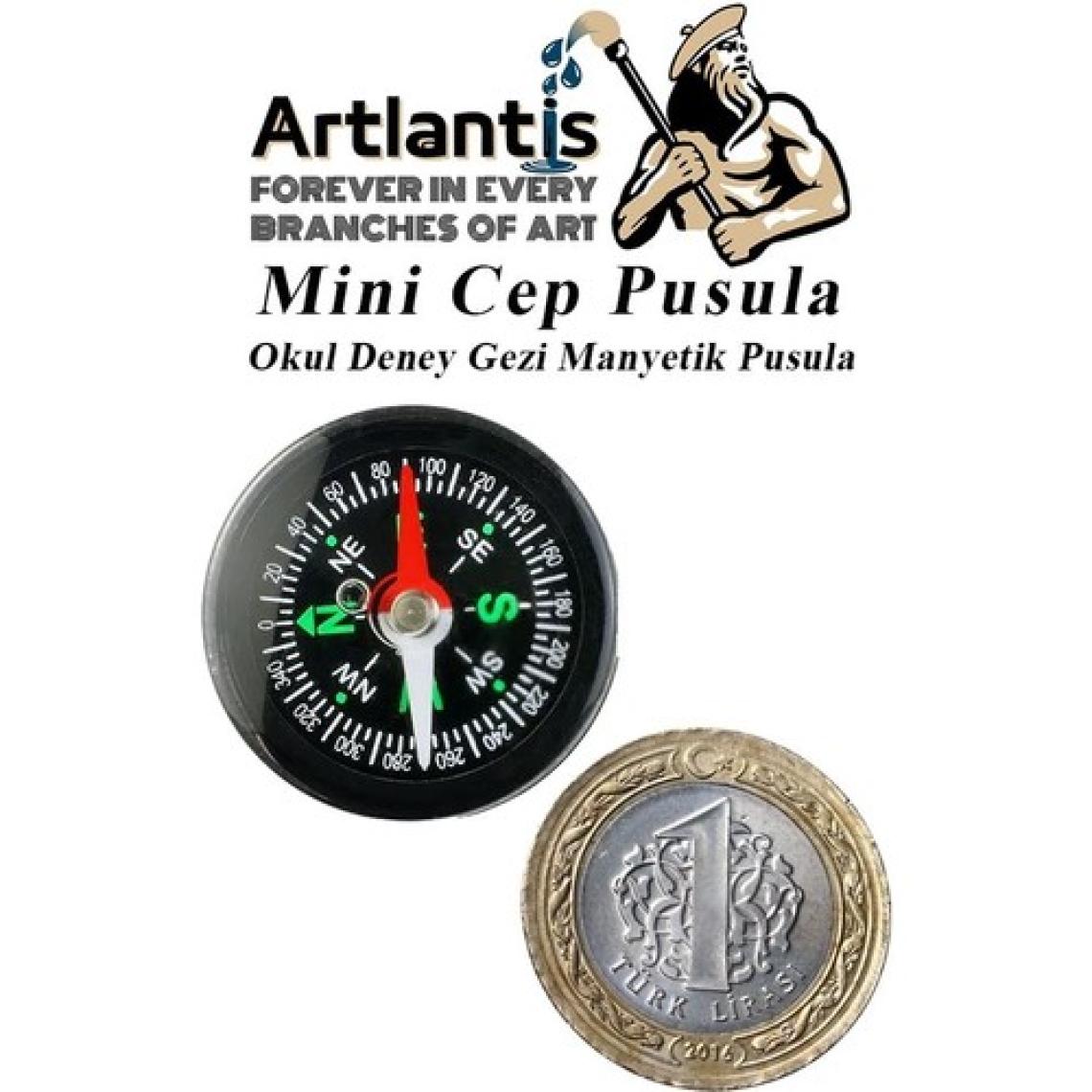 Artlantis Mini Pusula 1 Adet Küçük Pusula Okul Deney Gezi Cep Pusulası Manyetik Pusula 7X30 mm Plastik Öğrenci