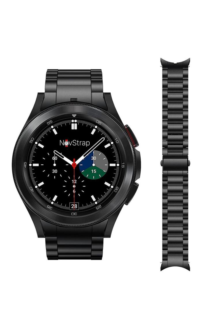 NovStrap Samsung Galaxy Watch 7 6 5 4 Fe 40-42-43-44-45-46-47 Mm ile Uyumlu Çelik Metal Kordon Boşluk Bırakmayan Pimli