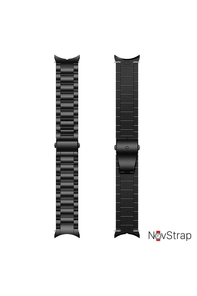 NovStrap Samsung Galaxy Watch 7 6 5 4 Fe 40-42-43-44-45-46-47 Mm ile Uyumlu Çelik Metal Kordon Boşluk Bırakmayan Pimli