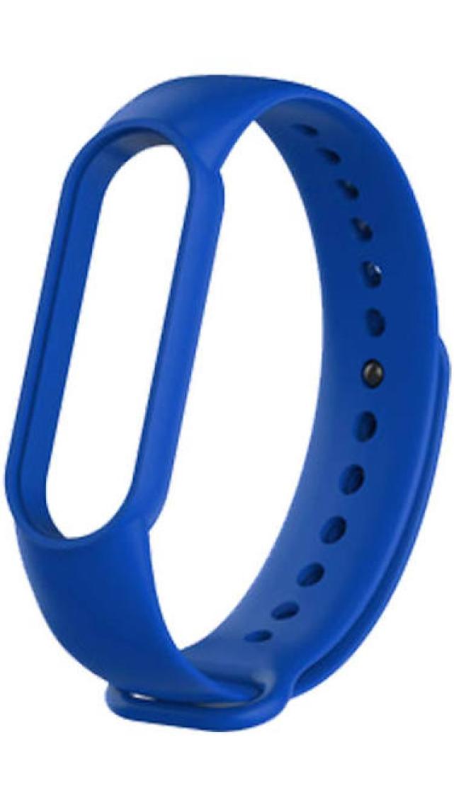 Kyver Xiaomi Mi Band 5 ve 6 Akıllı Bileklik Silikon Kordon Kayış Koyu Mavi