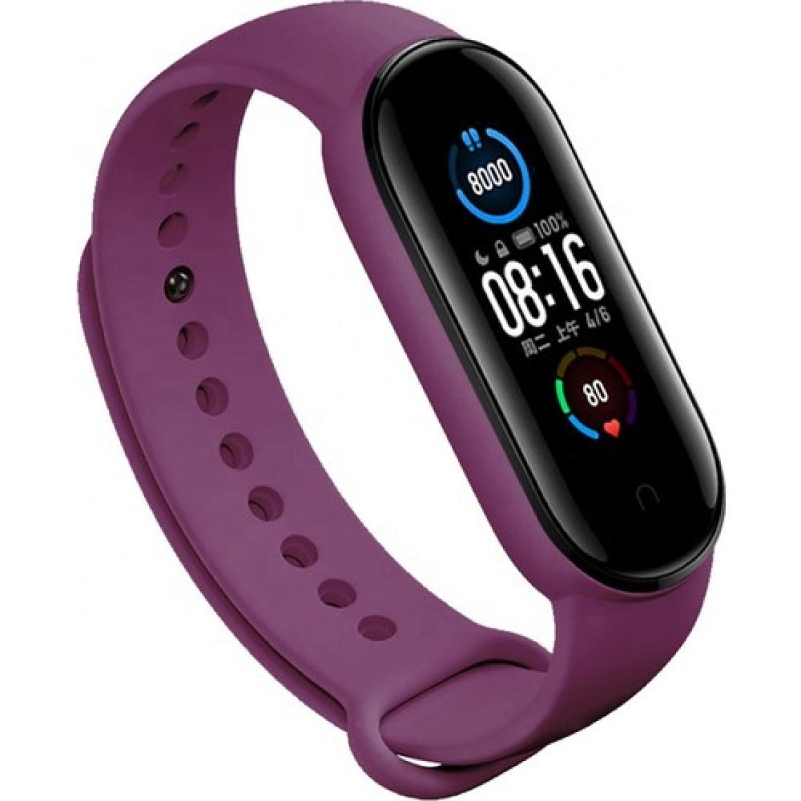Kyver Xiaomi Mi Band 6 Akıllı Bileklik Uyumlu Silikon Kordon Kayış Mor
