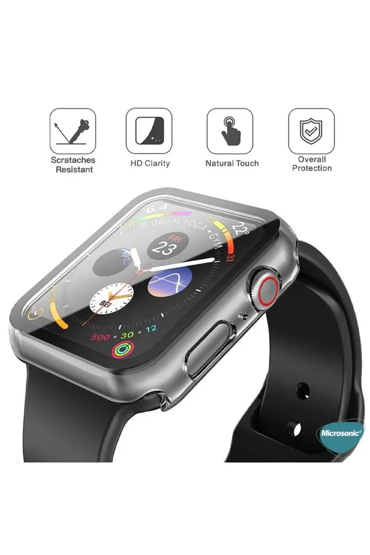 Microsonic Apple Watch Series 8 45MM Kılıf Clear Premium Slim Watchband Şeffaf