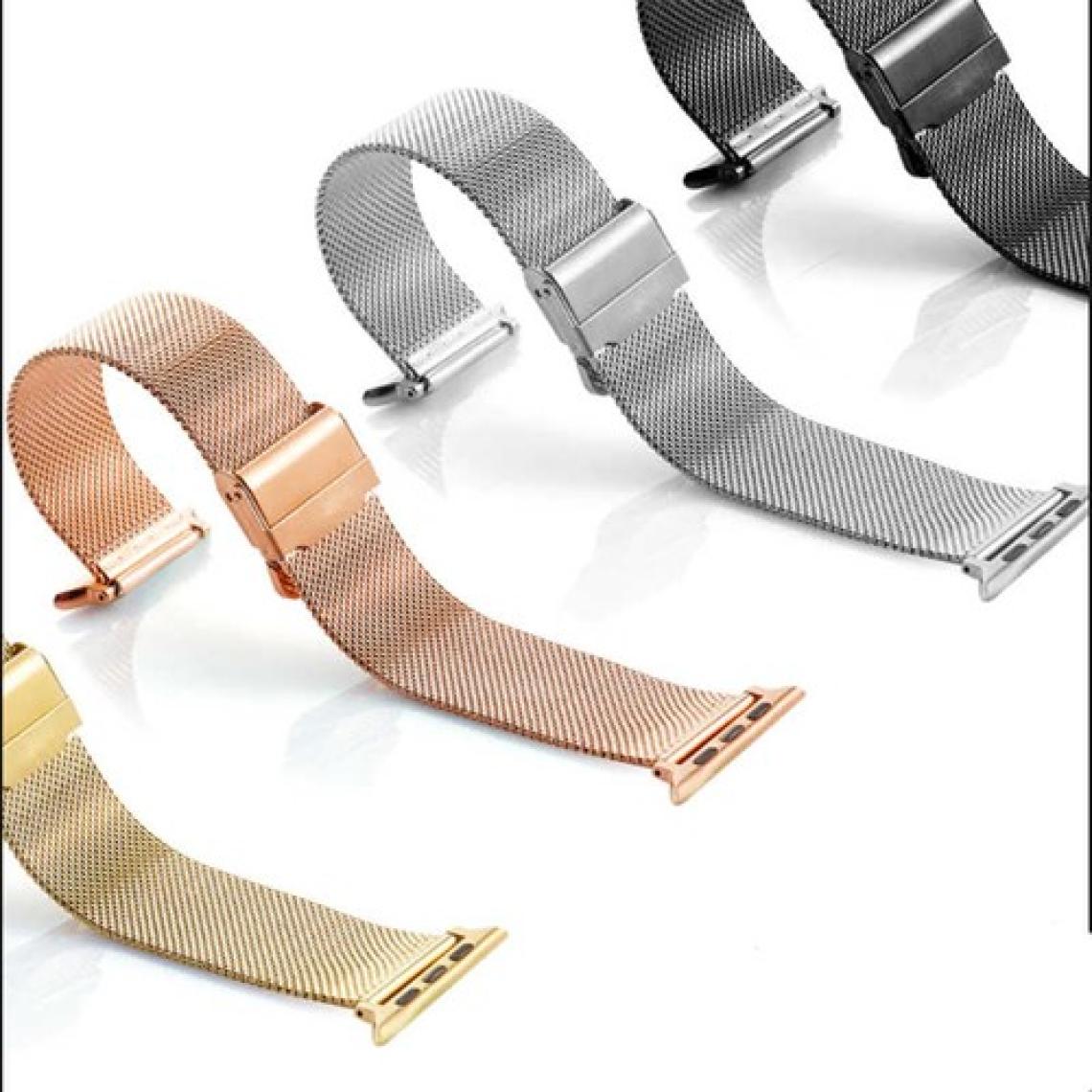Fuchsia Apple Watch 7 41MM Uyumlu Krd-01 Metal Kordon Dayanıklı Tel Örgü Tasarım
