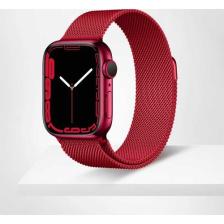 Fuchsia Apple Watch 7 41MM Uyumlu Krd-01 Metal Kordon Dayanıklı Tel Örgü Tasarım