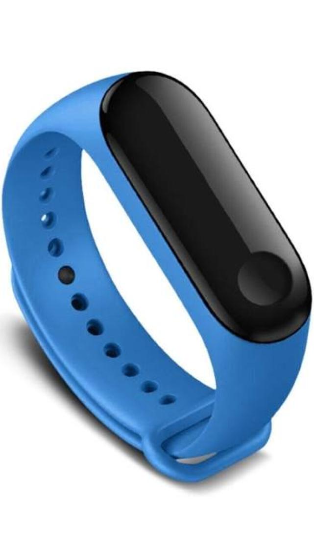 Kyver  Mi Band 3 - Mi Band 4 Akıllı Bileklik Kordon Kayış Açık Mavi