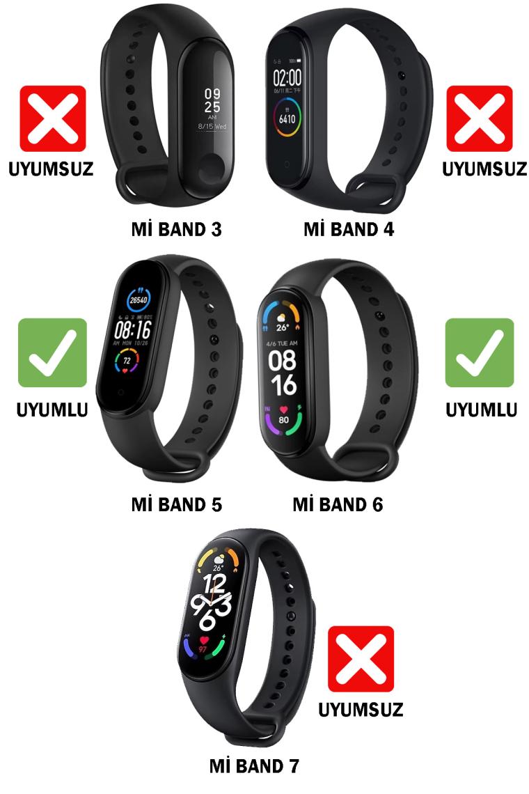 Apexel Xiaomi Mi Band 5 ve 6 Uyumlu Silikon Kordon