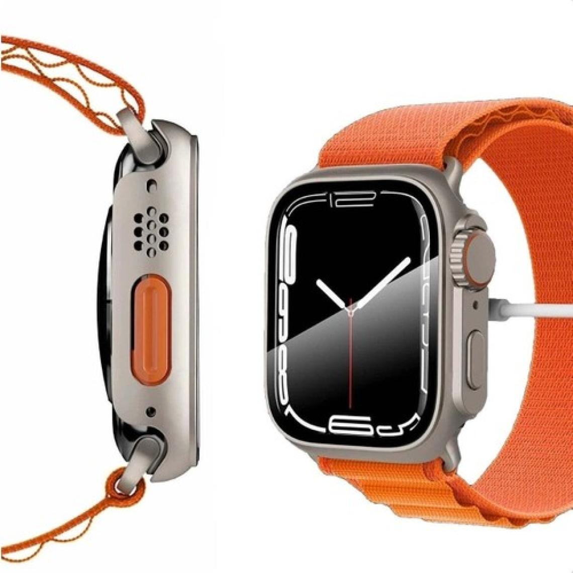 Fibaks Apple Watch Series Se 2 4 5 6 44MM Kasa ve Ekran Koruyucu Watch Ulltra 49MM Görünümlü Kasa Çevirici