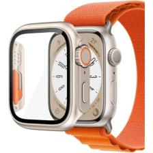 Fibaks Apple Watch Series Se 2 4 5 6 44MM Kasa ve Ekran Koruyucu Watch Ulltra 49MM Görünümlü Kasa Çevirici