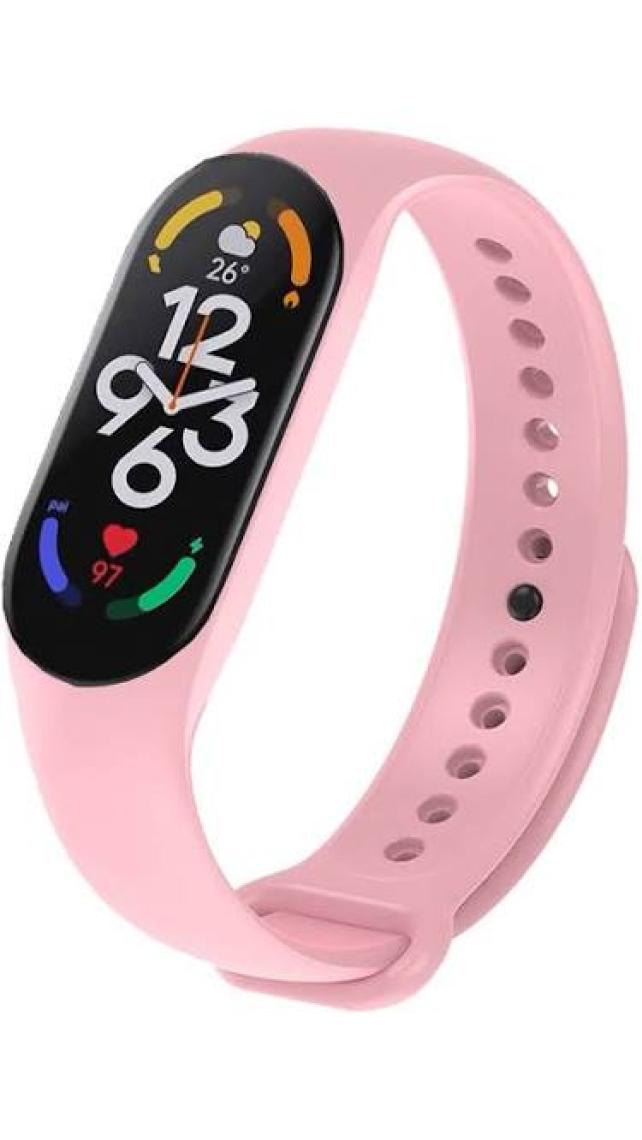 Kyver Xiaomi Mi Band 7 ile Uyumlu Silikon Kordon Gül Pembe