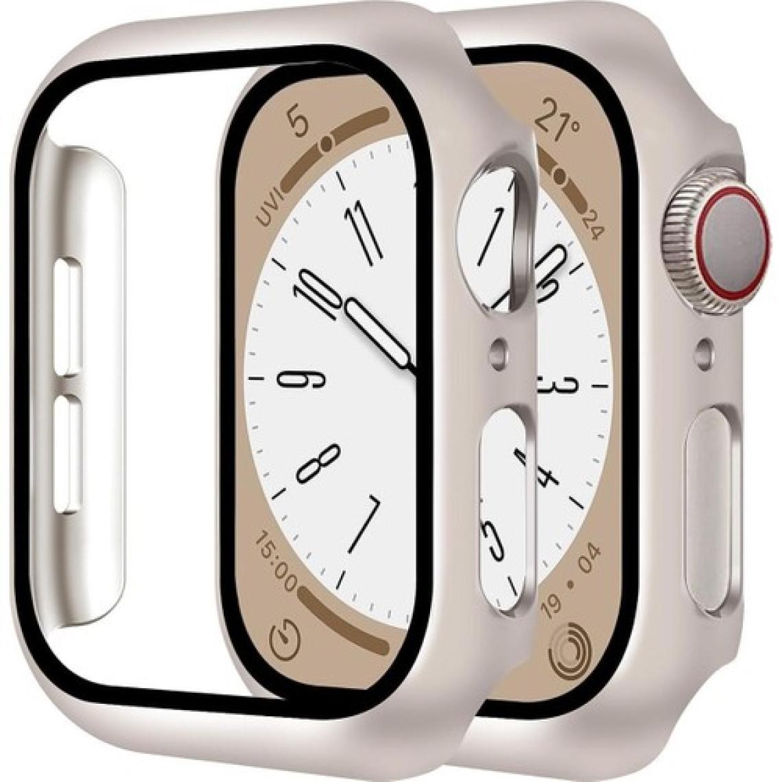 Fibaks Apple Watch Uyumlu 7 8 9 45MM Kılıf Kasa ve Ekran Koruyucu 360 Tam Koruma Kapak