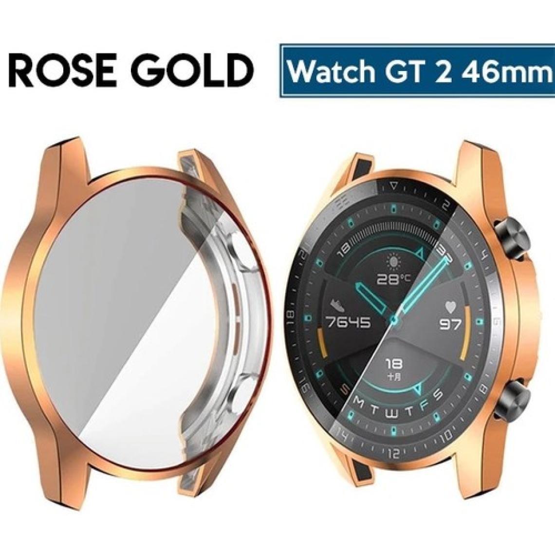 Ally Huawei Watch GT 2 46 mm 360 Koruma Ultra İnce Silikon Kılıf AL-31650 - Rose Gold