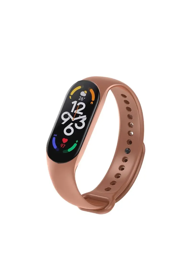 Kyver Xiaomi Mi Band 7 ile Uyumlu Silikon Kordon Kahverengi